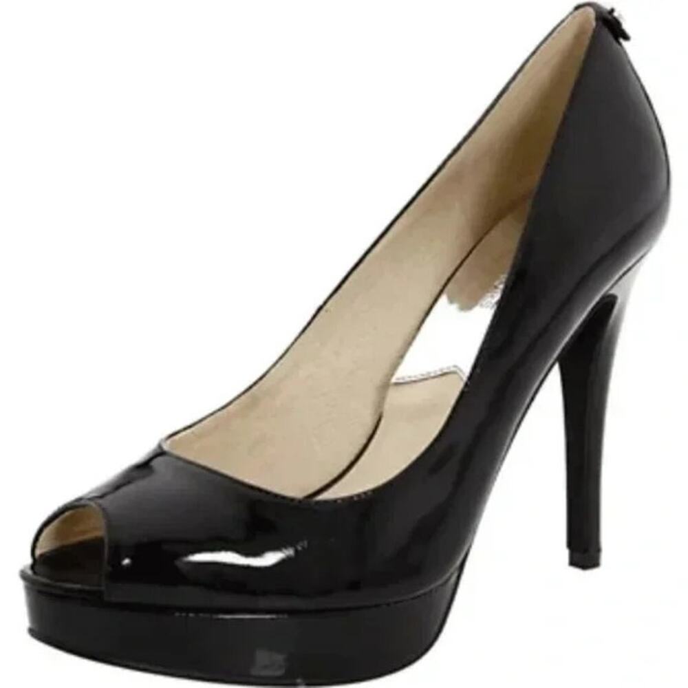 Michael Michael Kors Patent Leather Peep Toe Pumps